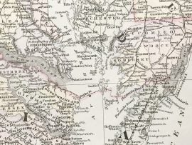 Delaware, Maryland, Virginia, and West Virginia State Map (1886)