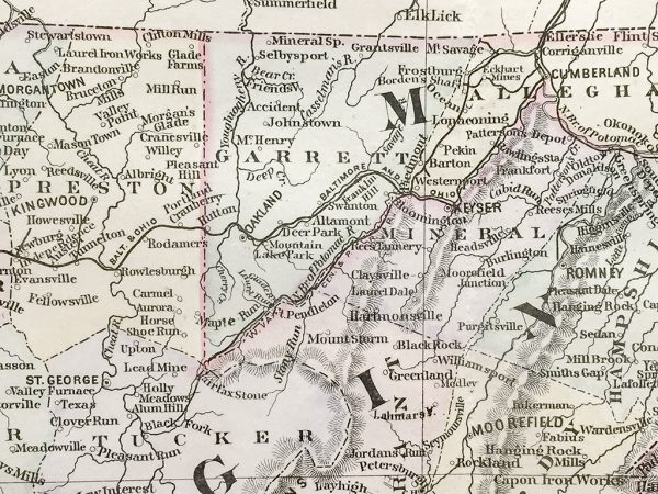 Delaware, Maryland, Virginia, and West Virginia State Map (1886)