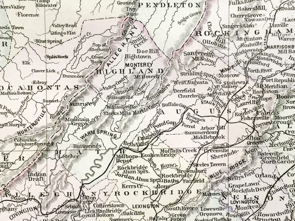 Delaware, Maryland, Virginia, and West Virginia State Map (1886)