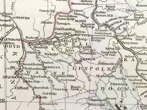 Delaware, Maryland, Virginia, and West Virginia State Map (1886)