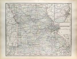 Antique Map - Missouri State Map (1886)