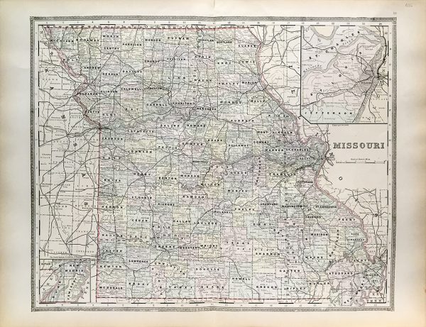 Antique Map - Missouri State Map (1886)