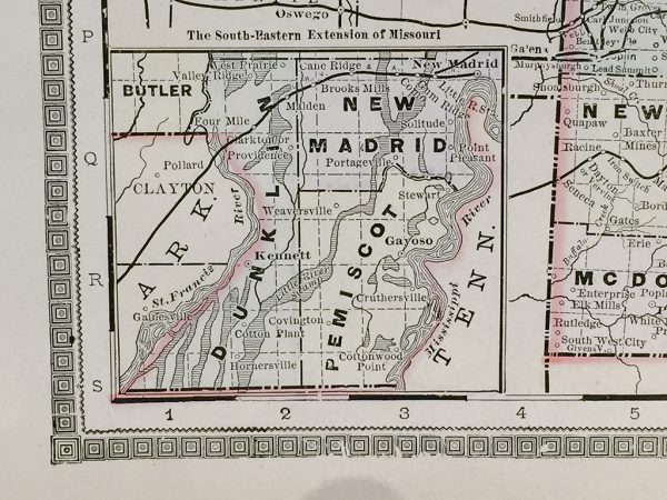 Antique Map - Missouri State Map (1886)