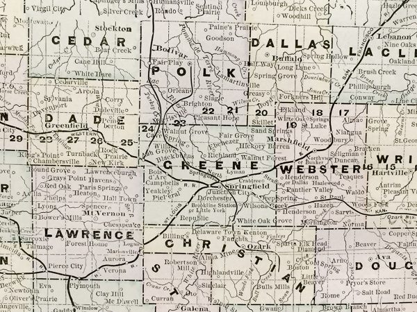 Antique Map - Missouri State Map (1886)