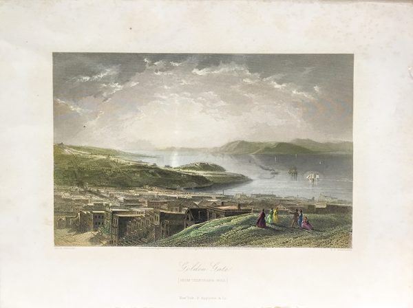 Antique Engraving - Golden Gate from Telegraph Hill (1873)