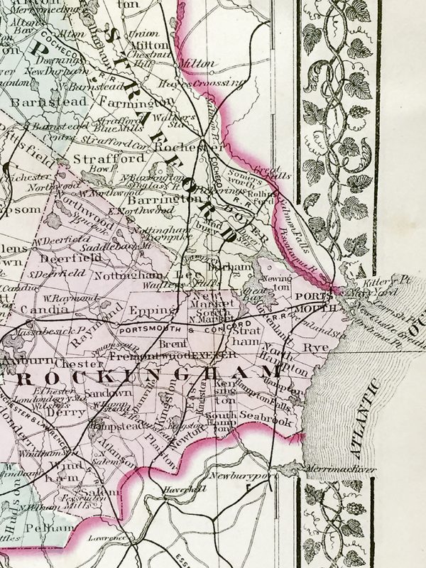 Vermont and New Hampshire State Map (1877)