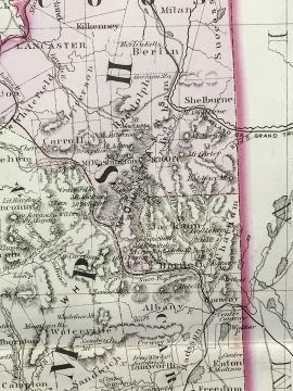 Vermont and New Hampshire State Map (1877)