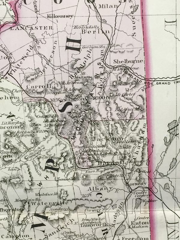 Vermont and New Hampshire State Map (1877)