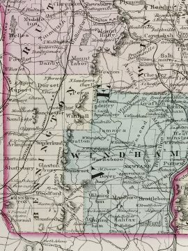 Vermont and New Hampshire State Map (1877)