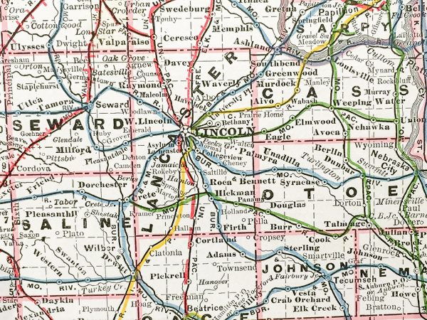 Nebraska State Railroad Map (1897)