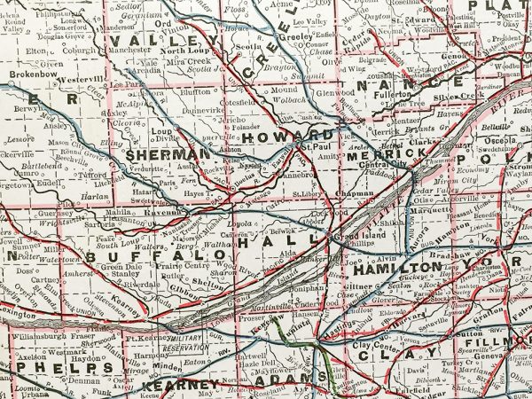 Nebraska State Railroad Map (1897)