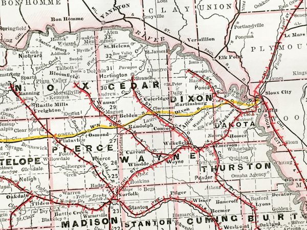 Nebraska State Railroad Map (1897)