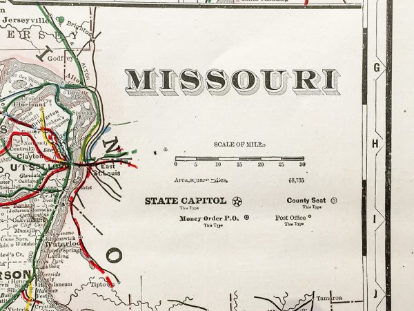 Missouri State Railroad Map (1928)