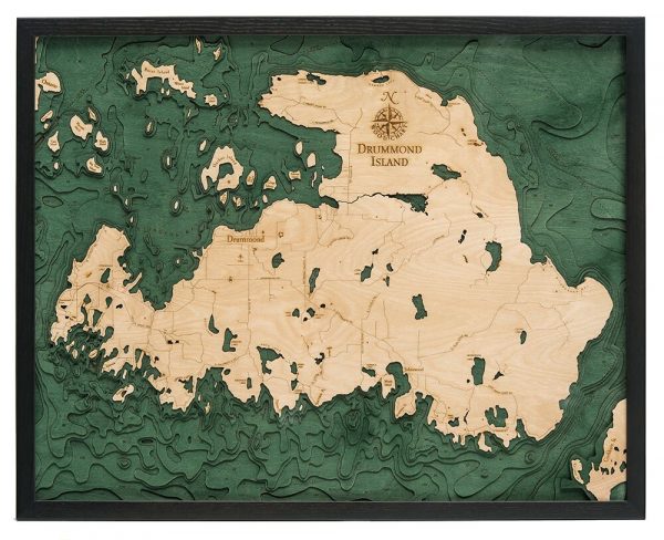 Bathymetric Map Drummond Island, Michigan