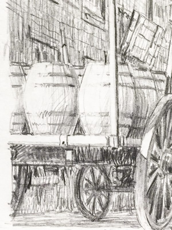 John Stobart Print - Wharfside (End Paper Drawing)