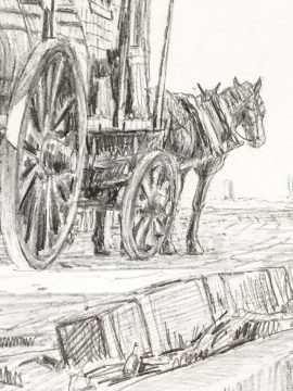 John Stobart Print - Wharfside (End Paper Drawing)