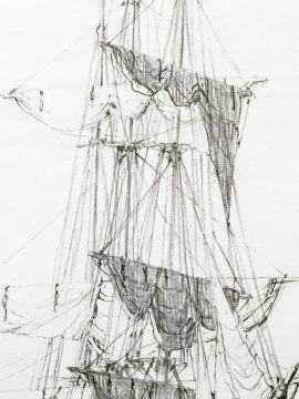 John Stobart Print - Wharfside (End Paper Drawing)