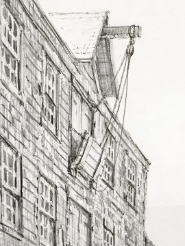 John Stobart Print - Wharfside (End Paper Drawing)