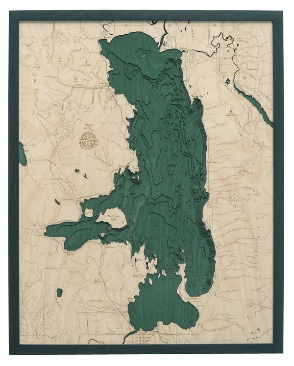 Bathymetric Map Flathead Lake, Montana