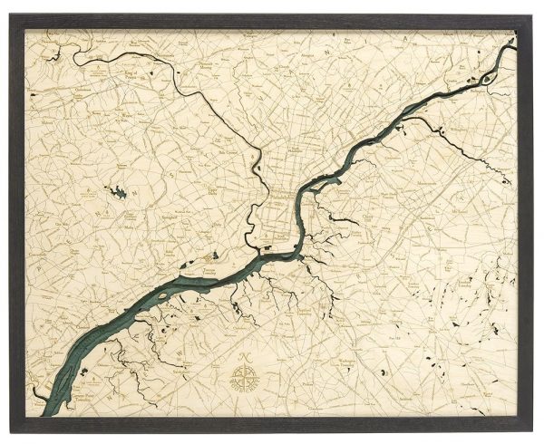 Bathymetric Map Philadelphia, Pennsylvania