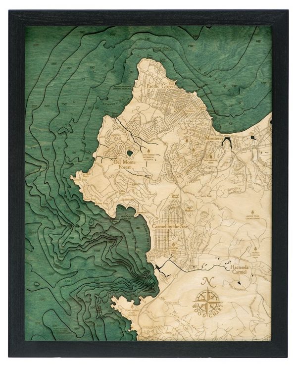 Bathymetric Map Carmel and Monterey, California