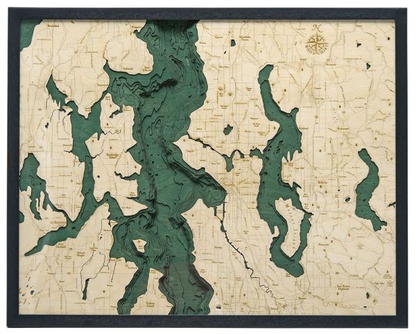 Bathymetric Map Seattle, Washington