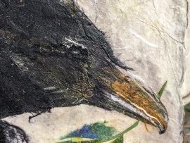 Beki Original Watercolor - Raven with Twig Original