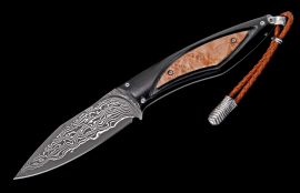 William Henry Fixed Blade F28 Burl Knife
