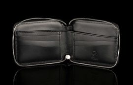 William Henry Midnight Bi-fold Zip Wallet