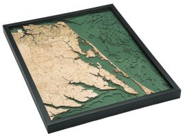 Bathymetric Map Virginia Beach to Kitty Hawk Virginia