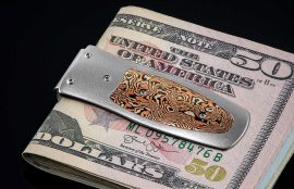 William Henry Pharaoh 'Raindrops' Money Clip - Mokume Gane