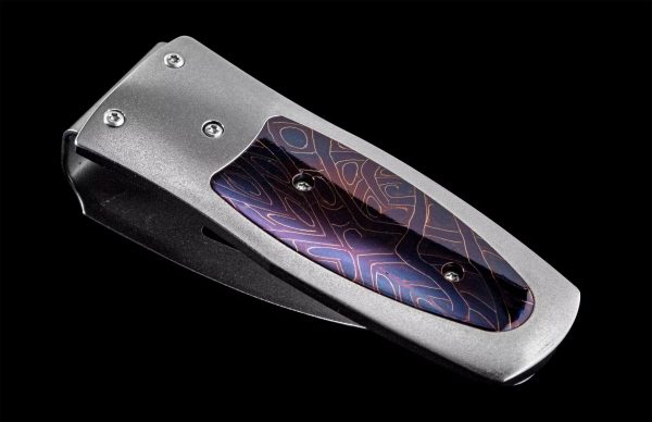 William Henry Pharaoh 'Brainwave' Money Clip - Heat-Blued Damascus