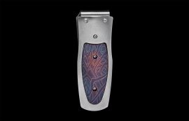 William Henry Pharaoh 'Brainwave' Money Clip - Heat-Blued Damascus