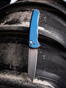 ProTech Automatic Knife - Malibu Reverse Tanto Flipper 5436-BW Blue LTD
