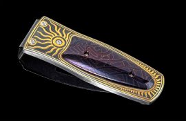 William Henry Pharaoh 'Blue Moon' Money Clip - Damascus